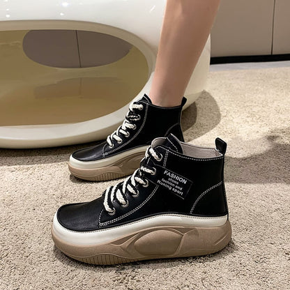 Ultra-comfort high-top shoes with thick soles