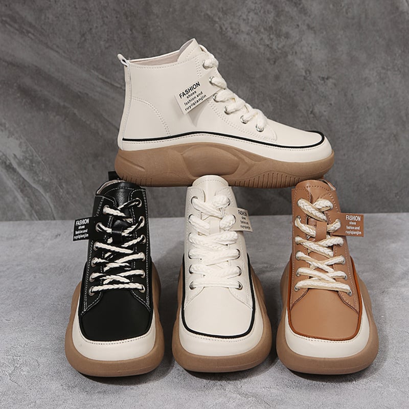 Ultra-comfort high-top shoes with thick soles